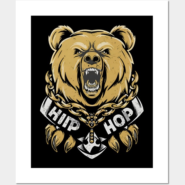 Hip hop bear Wall Art by Nikisha